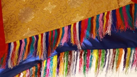 Colourful clothes swaying with the flow of wind Stockbeeldmateriaal 121948783