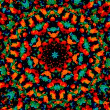 Colourful cloudy blots mandala. Full frame pic. Grunge texture in star shape. Stock Illustration