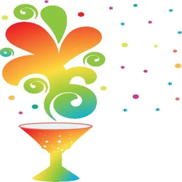 Colourful coctail on the black background Stock Illustration