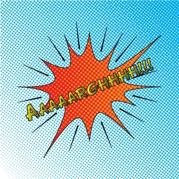 Colourful comic book style explosion vector effect Illustrazione stock