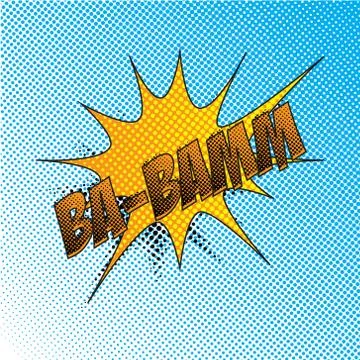 Colourful comic book style explosion vector effect Stock Illustration