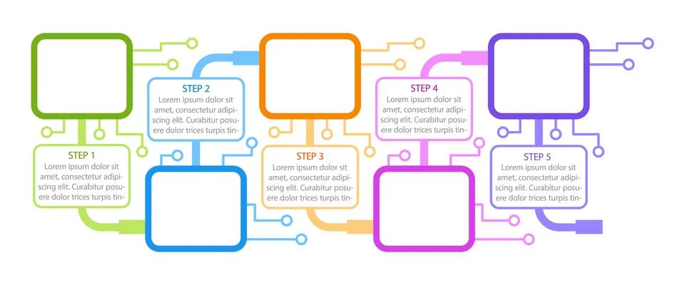 Colourful computer infographic chart design template Stock-Illustration