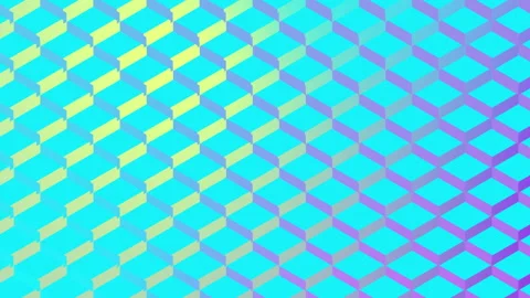 Colourful concentric circles moving behind reflective diamond pattern grid Stock Footage 146560448