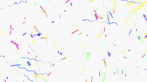 Colourful confetti party popper falling on white backgrounds Stock Footage 253661558