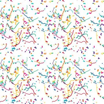 Colourful confetti seamless pattern on white 스톡 일러스트