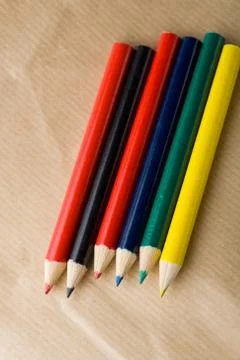 Colourful crayons Stock Photos