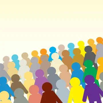 Colourful crowd with a writing space Stock Illustration