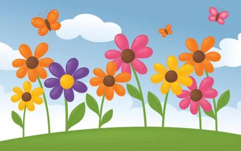 Colourful daisies. Stock Illustration