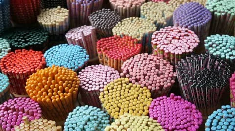 Colourful decorative Chopsticks, Singapore Stock Footage