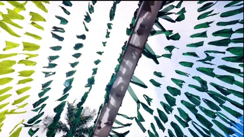 Colourful decorative flags waving in the wind in carnival 動画素材 345053962
