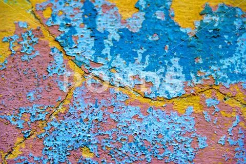 Colourful deteriorated wall Stock Photos