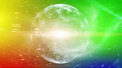Colourful digital business word cloud with sphere animation Stock Footage 337233096