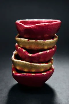 Colourful diyas 스톡 사진