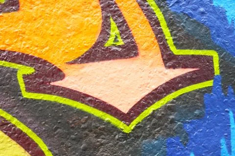 Colourful drawing of graffit Stock Photos