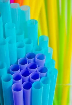 Colourful drinking straws Stock Photos