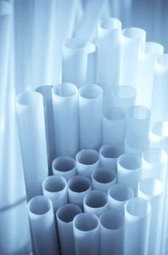 Colourful drinking straws Stock Photos