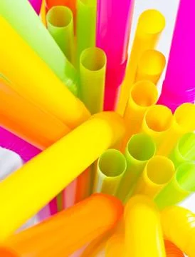 Colourful drinking straws Foto stock