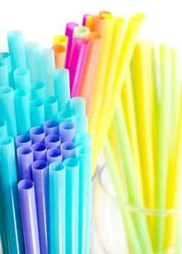 Colourful drinking straws Photos