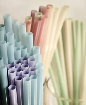 Colourful drinking straws 写真素材