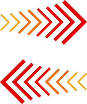 Colourful dynamic moving arrow representing speed, fast, acceleration. vector Stock Illustration