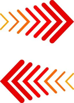 Colourful dynamic moving arrow representing speed, fast, acceleration. vector Stock Illustration