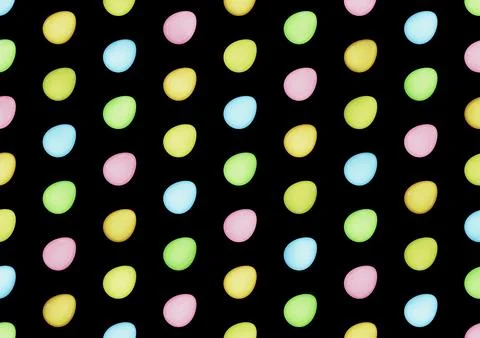 Colourful easter egg pattern. Blue, green, yellow, orange and pink eggs. Stock Illustration