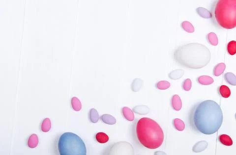 Colourful easter eggs isolated on white background Stock Photos