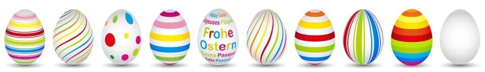 Colourful easter eggs in modern design Stock Illustration