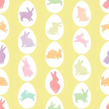 Colourful easter pattern with bunnies and eggs Stock Illustration