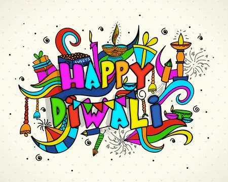 Colourful elements for Diwali Celebration. Stock Illustration