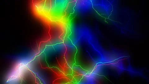 Colourful energy discharge 3d rendering 库存插图