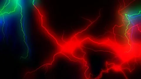 Colourful energy discharge 3d rendering イラスト素材