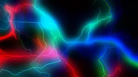 Colourful energy discharge 3d rendering Stock Illustration