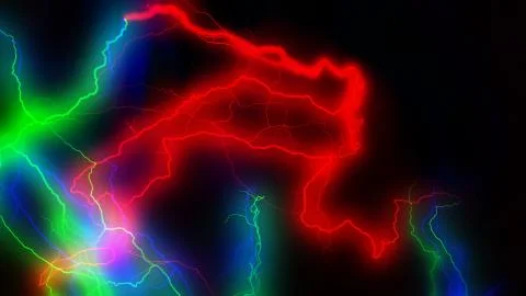 Colourful energy discharge 3d rendering Stock-Illustration