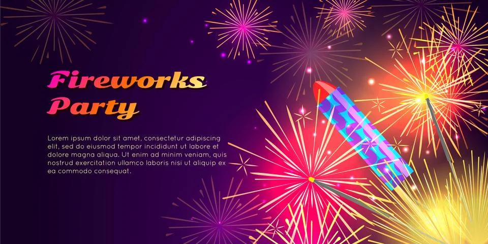 Colourful Exploding Rockets on Bright Background Illustrazione stock