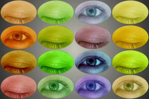 Colourful eyes NTSC Stock Footage 340522
