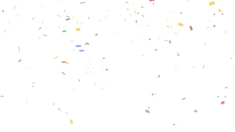 Colourful falling confetti down on white background, 4K greeting animation Stock Footage 149271385