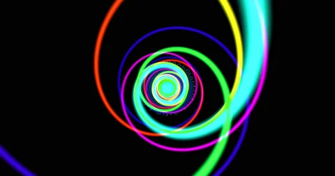 Colourful fast rotating line. Stock Footage 132185631