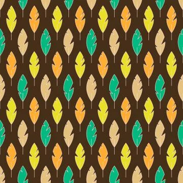 Colourful feather seamless pattern Stock Illustration