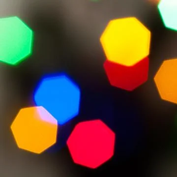 Colourful festive multi-colored circles . Defocused abstract multicolored bok Fotos de archivo