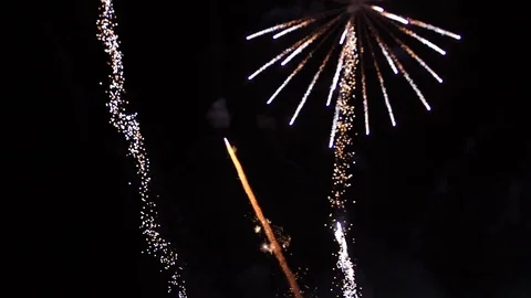 Colourful firework at night Stock Footage