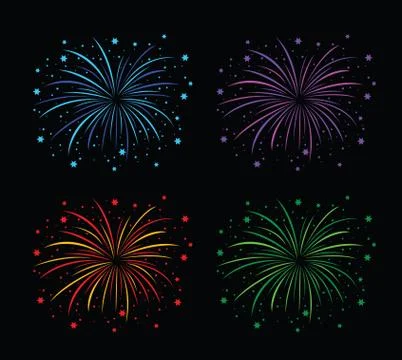 Colourful fireworks background image Illustrazione stock