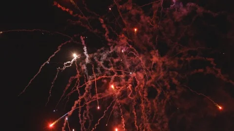 Colourful fireworks in a carnival Stock Footage