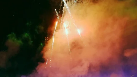 Colourful fireworks in a carnival Video stock 116724375