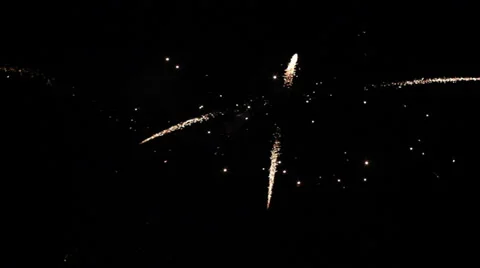 Colourful fireworks exploding high in the air Stock Footage 34867555