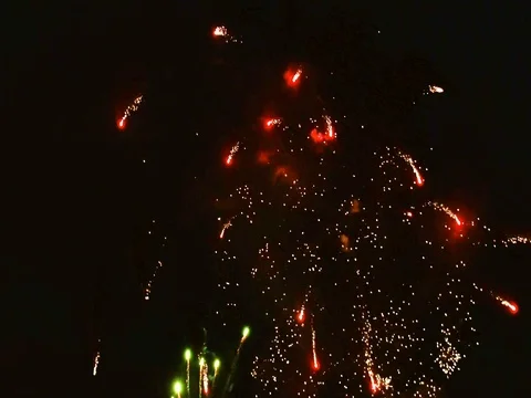 Colourful fireworks Stock Footage 80380929