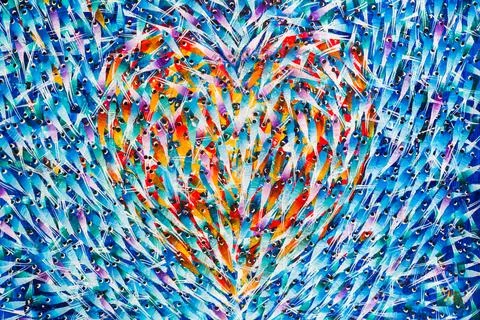 Colourful fish mosaic Stock Photos