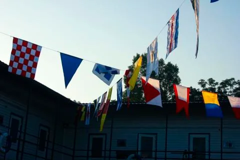 Colourful flags Foto stock