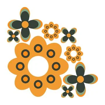 Colourful flower frame corner Stock Illustration
