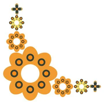 Colourful flower frame corner Stock Illustration